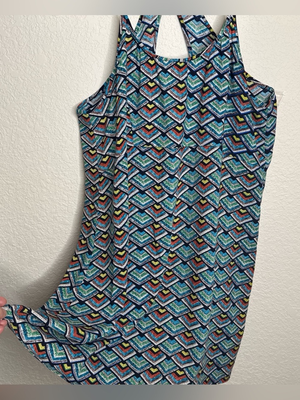 Coton Du Monde Geometric Print Halter Mini Dress Size 44 (L) Multicolor